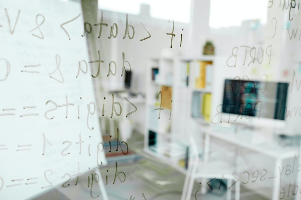 Coding languages written on glass