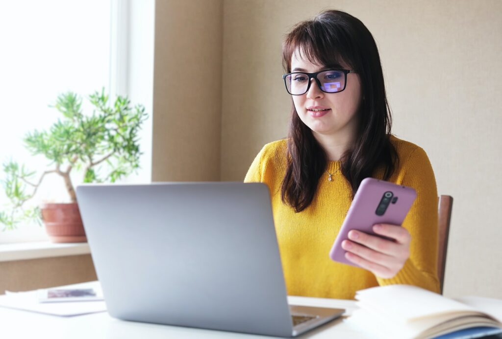 Young woman at the computer